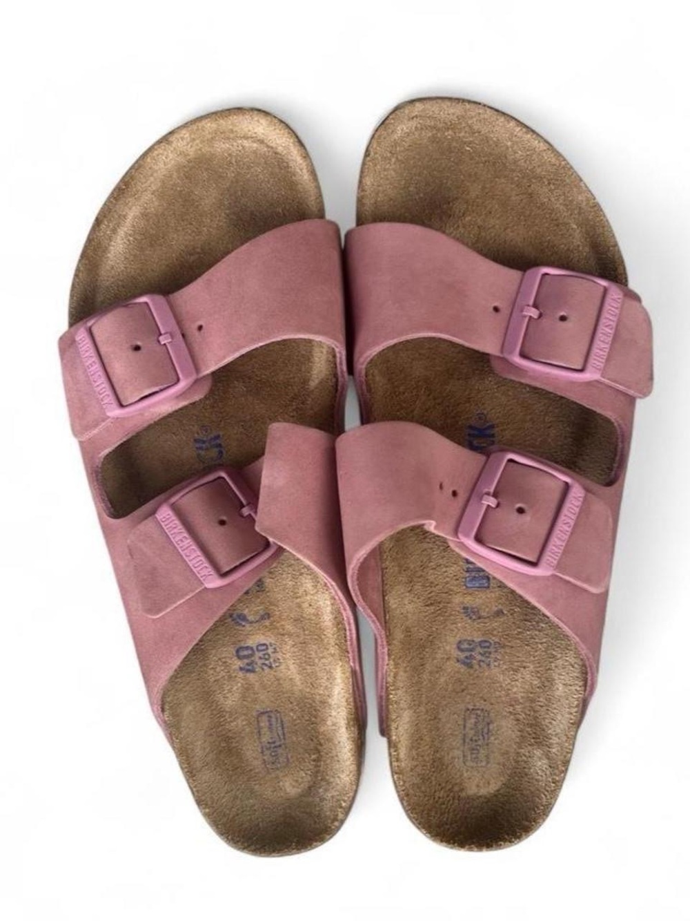 Birkenstock Arizona Mauve Purple Suede Soft Footbed Sandals EU 40 Womens 9 N